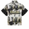 AOP CASUAL FRILL CAP SLV 4 AOP CASUAL FRILL CAP SLV 4