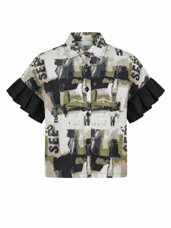 AOP CASUAL FRILL CAP SLV 4 AOP CASUAL FRILL CAP SLV 4