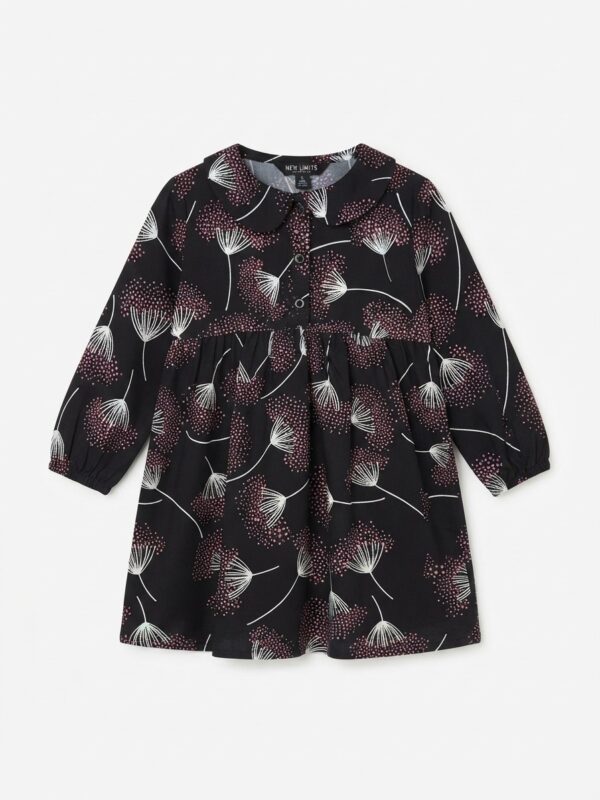 COLLAR AOP DRESS TOP Black COLLAR AOP DRESS TOP Black