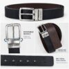 MENS 2 WAY LEATHER BELT BLACK-BROWN