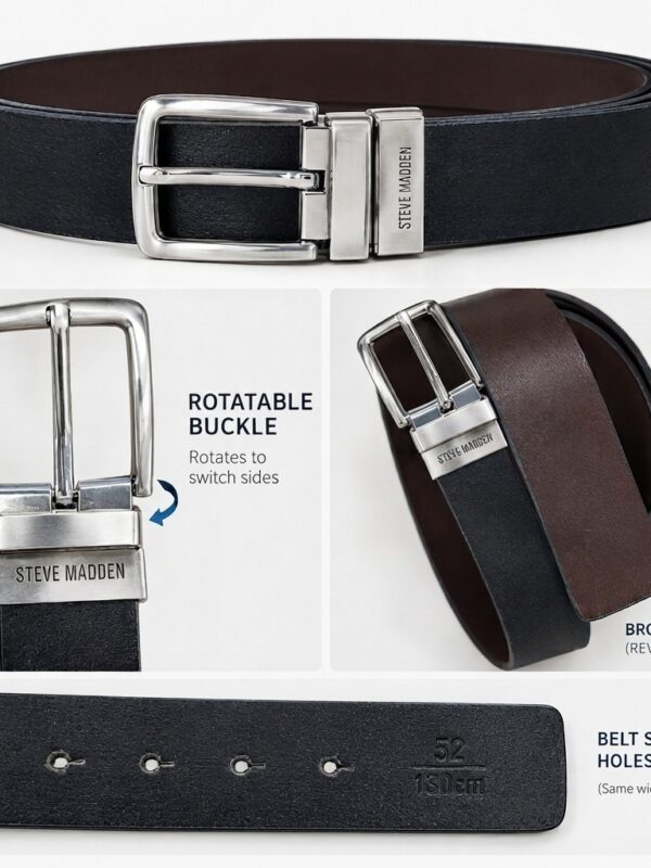 MENS 2 WAY LEATHER BELT BLACK-BROWN MENS 2 WAY LEATHER BELT BLACK-BROWN