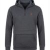 Mens 1/4 ZIP TOGGLE FLAP POCKET HOODY Black Mens 1/4 ZIP TOGGLE FLAP POCKET HOODY Black