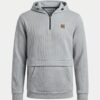 Mens 1/4 ZIP TOGGLE FLAP POCKET HOODY Grey Mens 1/4 ZIP TOGGLE FLAP POCKET HOODY Grey