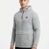 Mens 1/4 ZIP TOGGLE FLAP POCKET HOODY Grey Mens 1/4 ZIP TOGGLE FLAP POCKET HOODY Grey