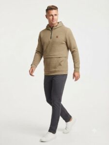 Mens 1/4 ZIP TOGGLE FLAP POCKET HOODY Cooper