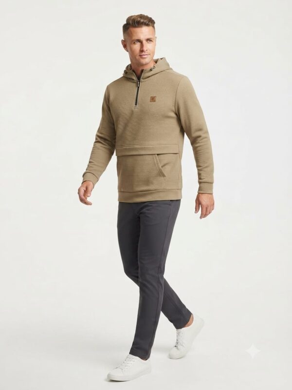 Mens 1/4 ZIP TOGGLE FLAP POCKET HOODY Cooper Mens 1/4 ZIP TOGGLE FLAP POCKET HOODY Cooper